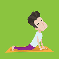 Image showing Man practicing yoga upward dog pose.