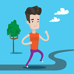 Image showing Young man running vector illustration.