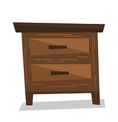 Image showing Brown bedside table vector illustration.