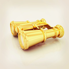 Image showing binoculars. 3D illustration. Vintage style.