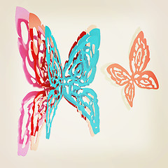 Image showing Butterfly interior design. 3D illustration. Vintage style.