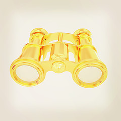 Image showing binoculars. 3D illustration. Vintage style.