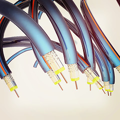 Image showing Cables for high tech connect. 3D illustration. Vintage style.