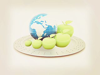 Image showing Earth and apples around - from the smallest to largest. Global d