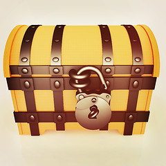 Image showing The chest. 3D illustration. Vintage style.