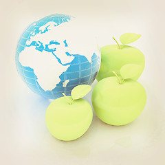 Image showing Earth and apples around - from the smallest to largest. Global d