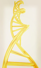 Image showing DNA structure model on white. 3D illustration. Vintage style.