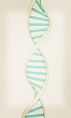 Image showing DNA structure model on white. 3D illustration. Vintage style.