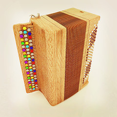 Image showing Musical instrument - retro bayan. 3D illustration. Vintage style