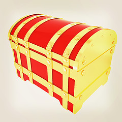 Image showing cartoon chest. 3D illustration. Vintage style.