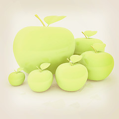 Image showing One large apple and apples around - from the smallest to largest