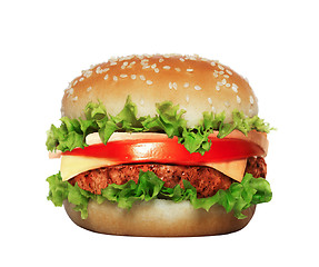 Image showing  burger with beef patty