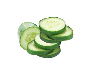 Image showing Cucumber and slices isolated