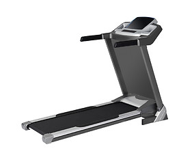 Image showing Side view of treadmill isolated
