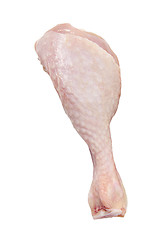 Image showing Fresh chicken drumstick on white