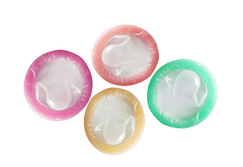 Image showing Colorful condoms isolated