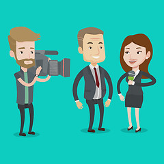 Image showing TV interview vector illustration.