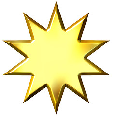 Image showing 3D Golden 10 Point Star