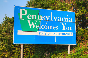 Image showing Pennsylvania Welcomes You road sign