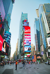 Image showing Times square with people in the morning