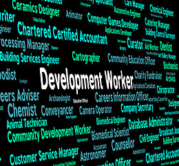 Image showing Development Worker Means Blue Collar And Career