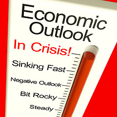 Image showing Economic Outlook In Crisis Monitor Showing Bankruptcy And Depres
