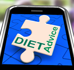 Image showing Diet Advice On Smartphone Showing Healthy Diets