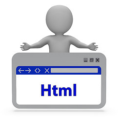 Image showing Html Webpage Indicates Hypertext Markup Language 3d Rendering