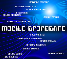 Image showing Mobile Broadband Represents World Wide Web And Computer