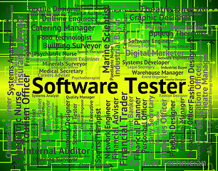 Image showing Software Tester Represents Scrutinizer Tests And Occupation