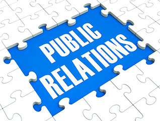 Image showing Public Relations Puzzle Shows Publicity And Press