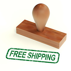 Image showing Free Shipping Rubber Stamp Showing No Charge To Deliver