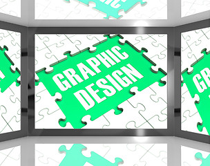Image showing Graphic Design On Screen Showing Graphic Designer