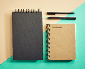 Image showing top view of notebooks