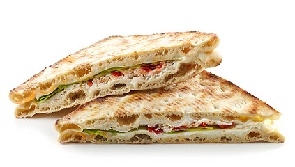 Image showing Sandwich with chicken and cream cheese