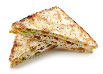 Image showing Sandwich with chicken and cream cheese