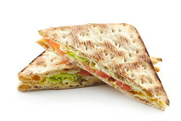 Image showing triangle sandwich with salmon