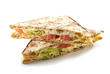 Image showing triangle sandwich with salmon