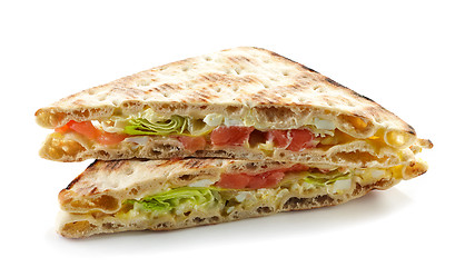 Image showing triangle sandwich with salmon