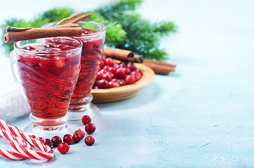 Image showing cranberry drink and berries