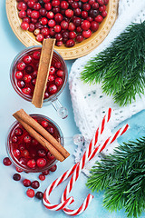 Image showing cranberry drink and berries