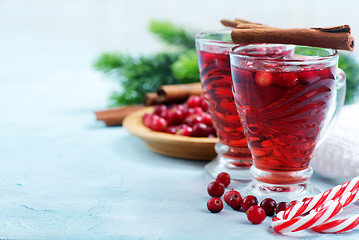 Image showing cranberry drink and berries