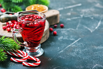 Image showing cranberry drink and berries