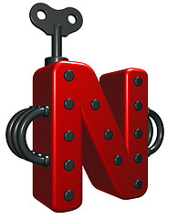Image showing letter n with decorative pieces - 3d rendering