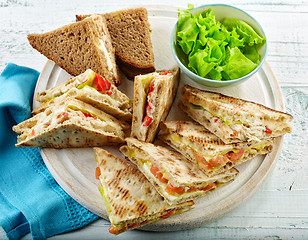 Image showing various triangle sandwiches