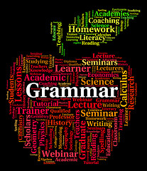 Image showing Grammar Word Shows Rules Of Language And Communication