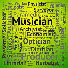 Image showing Musician Job Represents Teachers Employment And Position