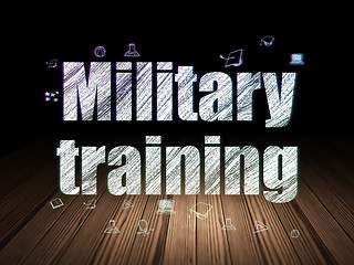 Image showing Education concept: Military Training in grunge dark room