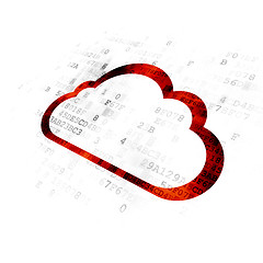 Image showing Cloud technology concept: Cloud on Digital background