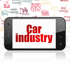 Image showing Industry concept: Smartphone with Car Industry on display